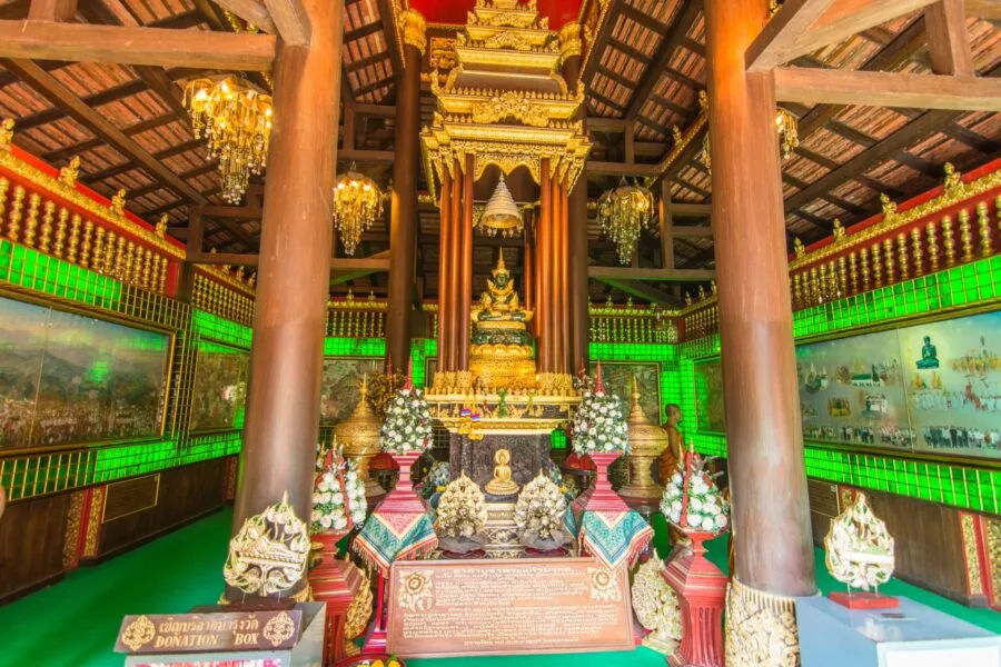 interior statue of Wat Phra Kaeo Chiang Rai