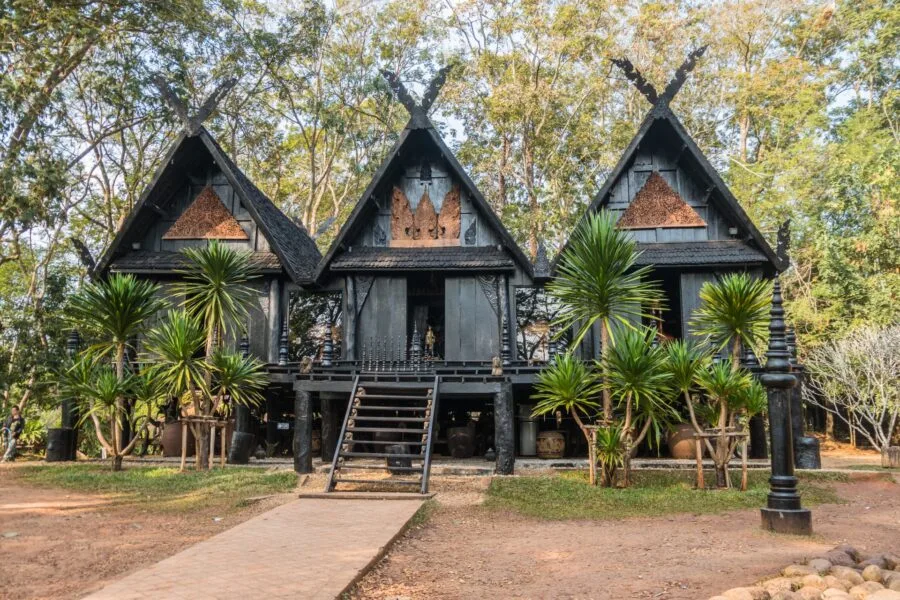triple house at baan dam museum chiang rai