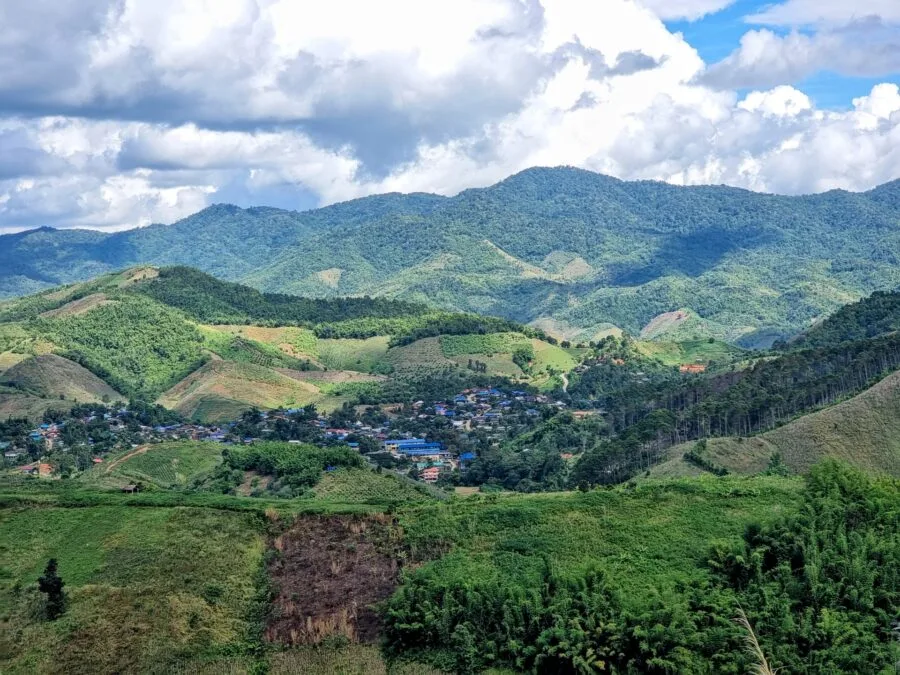 village and mountain in Chiang Rai province