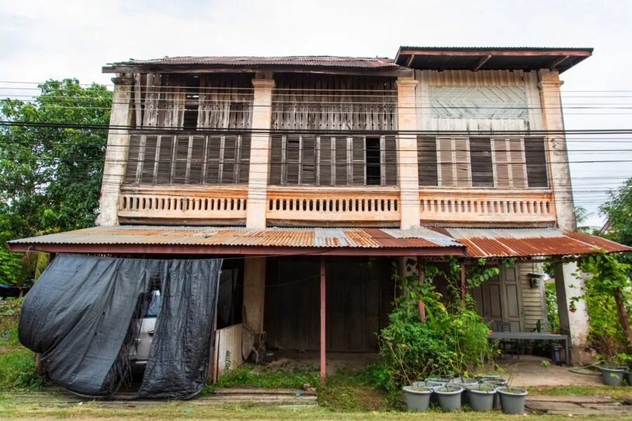 house facade in Champassak Laos