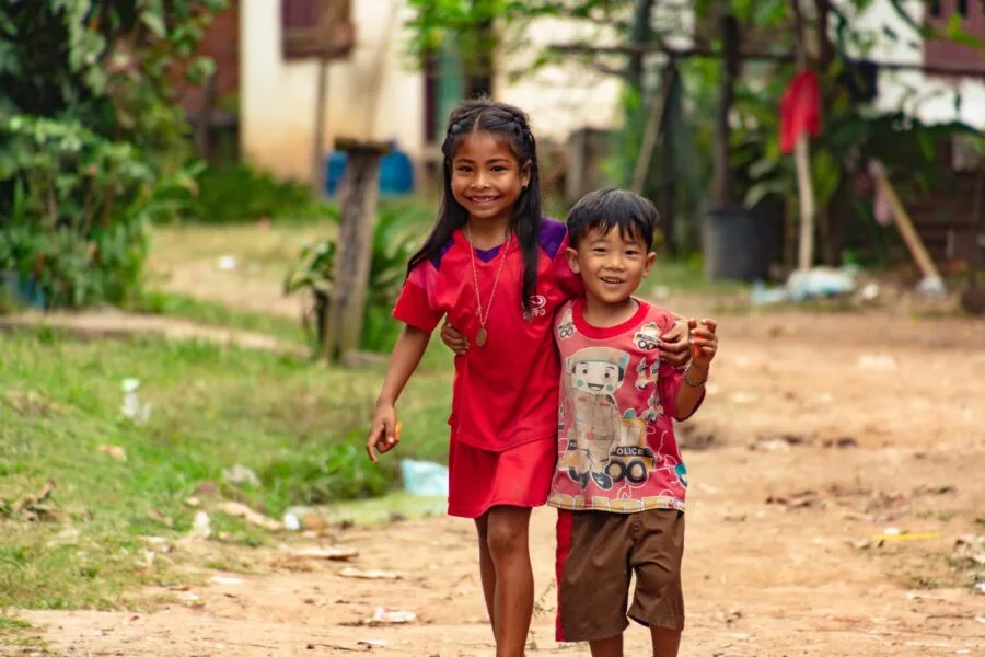 smiling kids from Laos Champassak
