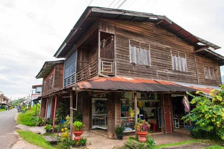 wooden house in Champassak Laos