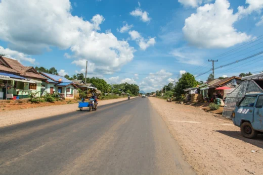 road near Pakxe in Laos