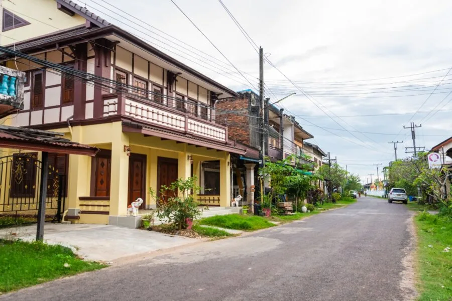 main street of champassak laos