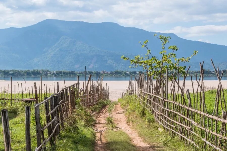 access to the beach of Don Daeng Island, Champassak, Laos