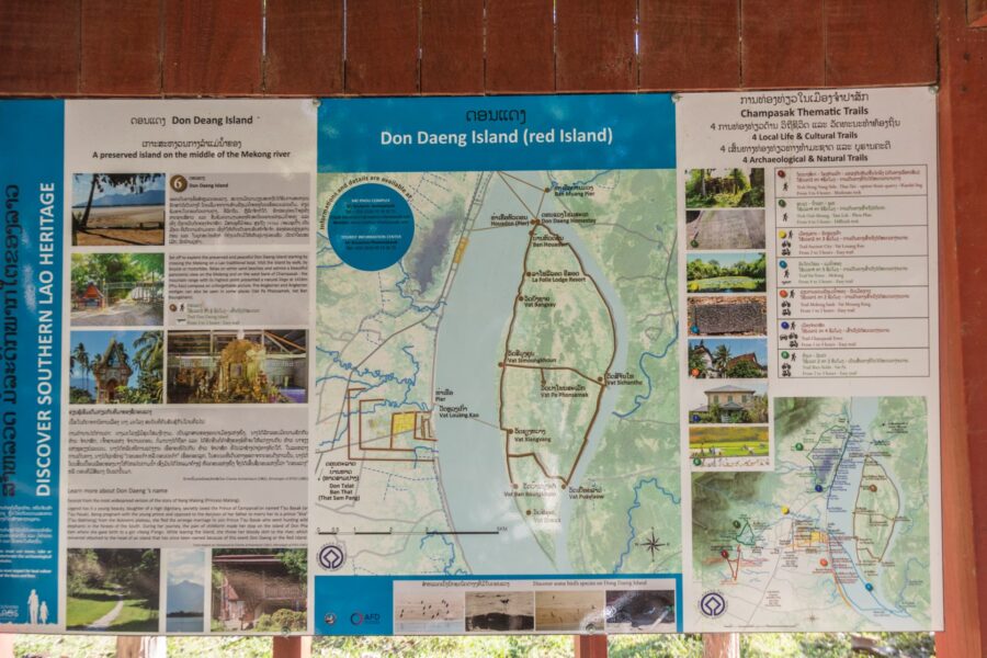 panneau informatif sur ile don daeng champassak laos