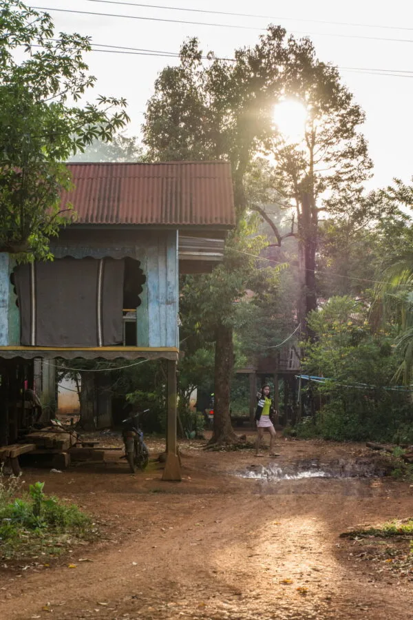 evening along the Bolovens Plateau road in Laos