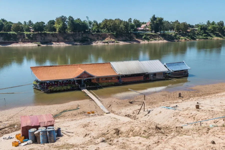 banks of the xe khong river in attapeu laos