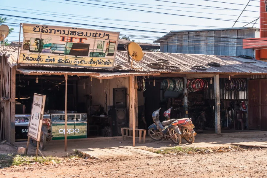shops in sanamxai south laos
