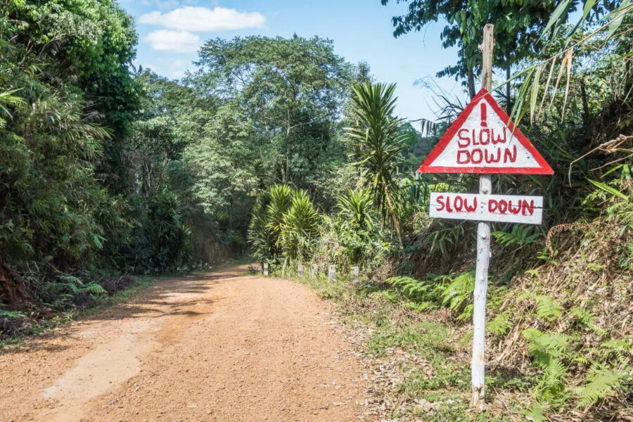 access path to the Bolovens Plateau in Laos
