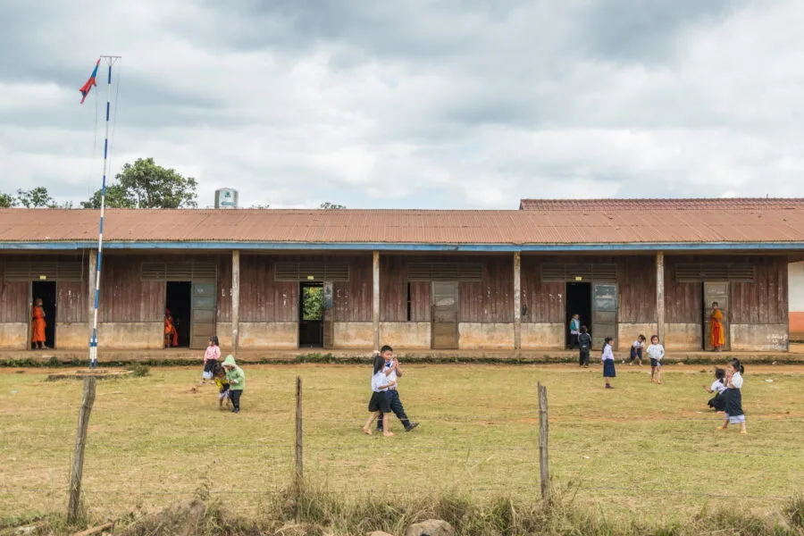 courtyard of the municipal school in Paksong, Laos