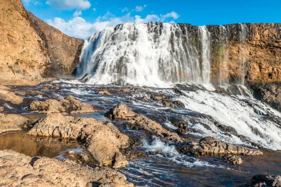 detail of the sae pong lai waterfall boloven plateau laos