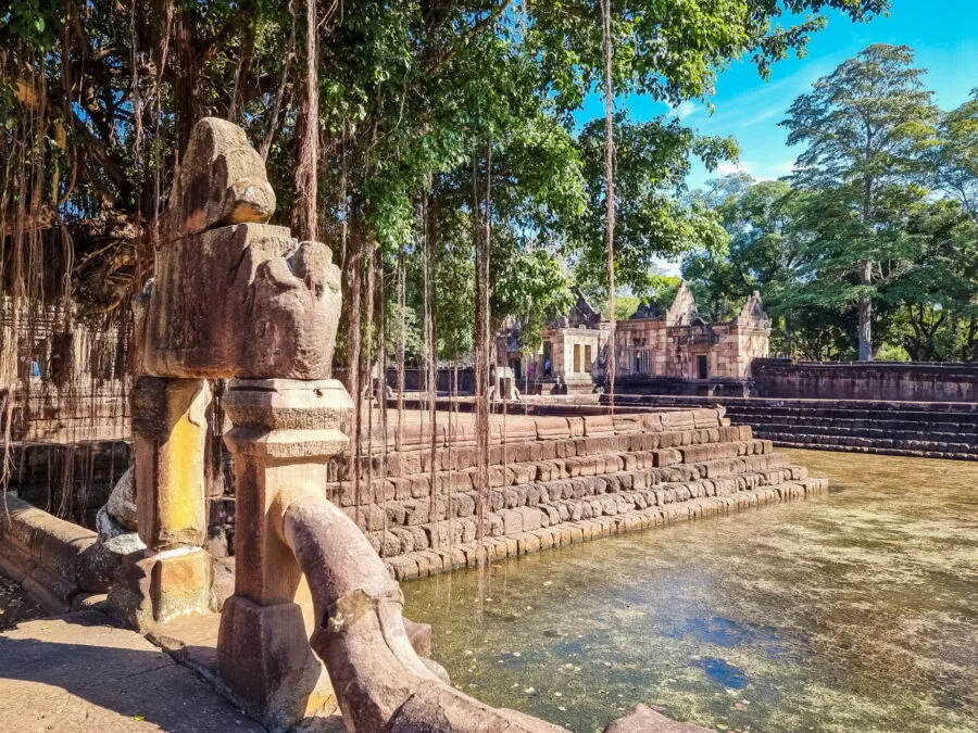detail of the basin at prasat muang tam buriram