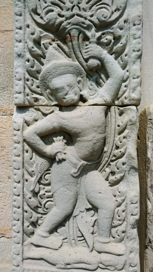 detail of Khmer temple sculpture in Thailand