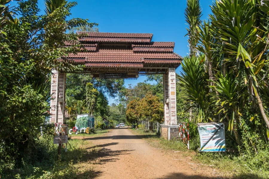 entrance and resort Bolovens Plateau Laos