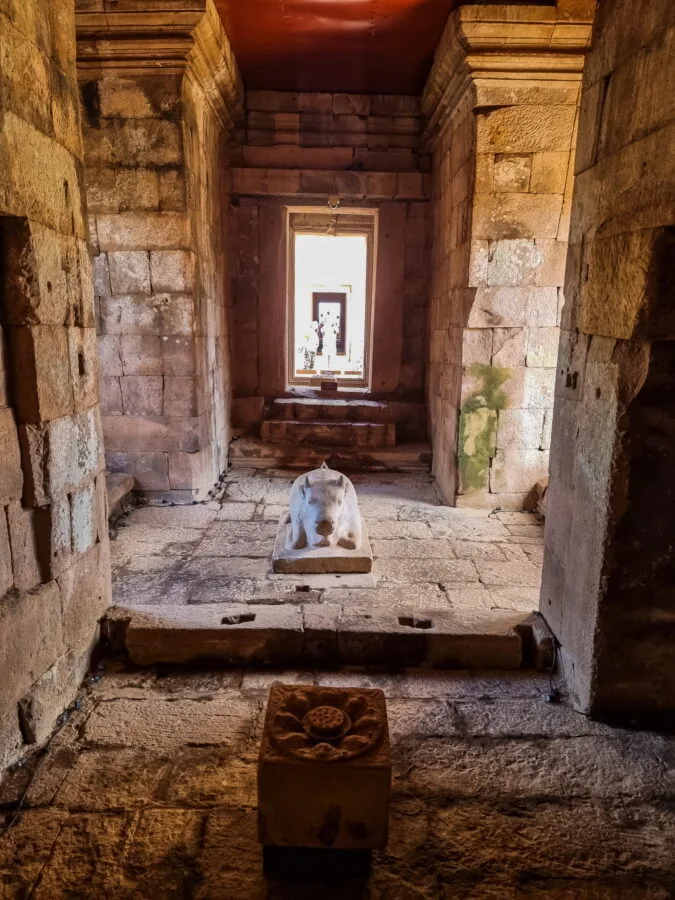 interior of prasat phanom rung with buriram cow statue