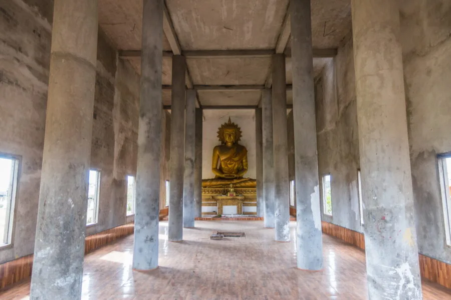 interior of paksong temple laos