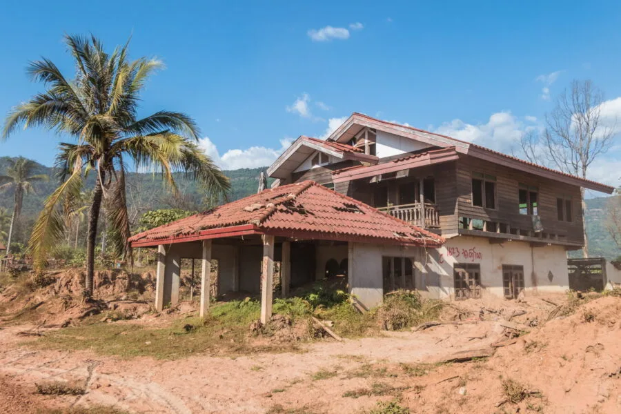 abandoned house near sanamxai laos