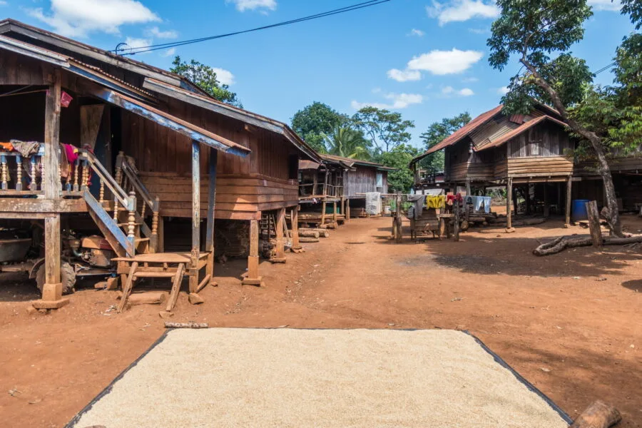 houses and cafe in Captain Hook village, Kok Phoung Tai, Laos