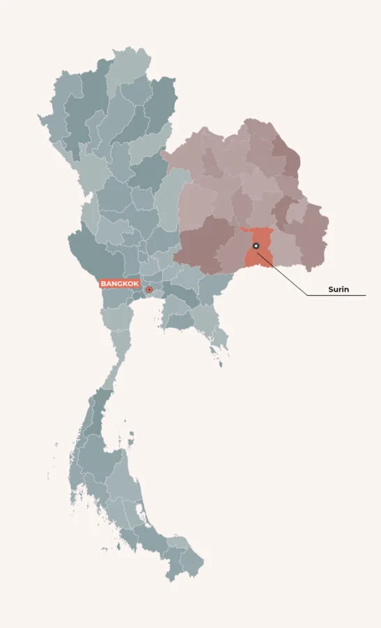 general map thailand highlight surin province