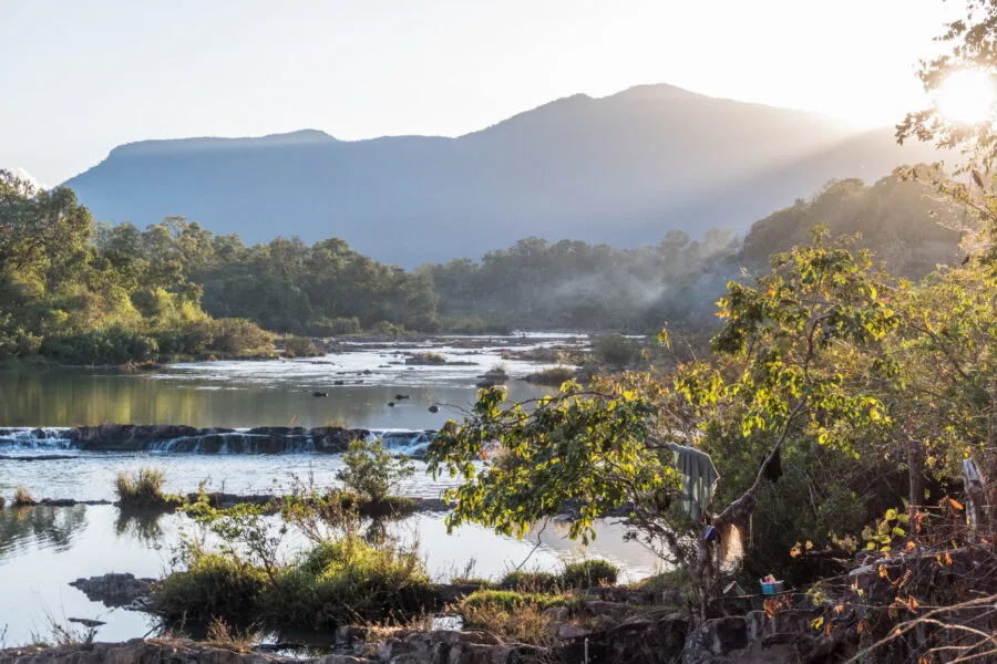 landscape at the tad faek waterfall bolovens laos