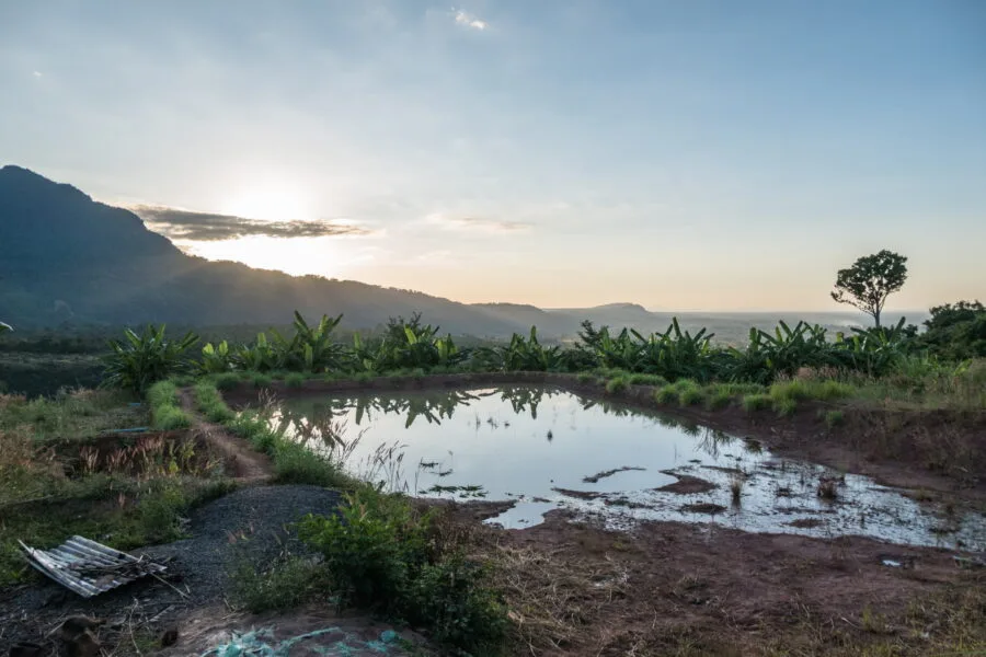 landscape in front of Captain Hook Village Kok Phoung Tai Laos