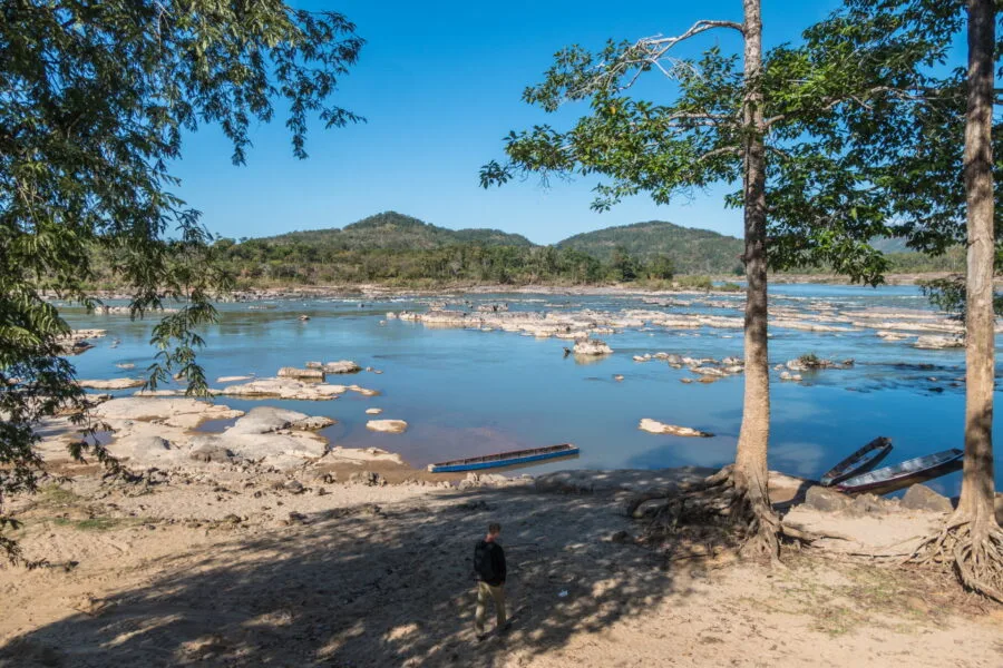 viewpoint on the Xe Khong River in Laos