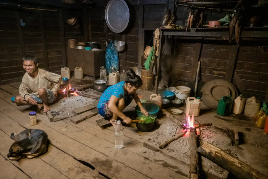 meal preparation at Captain Hook Laos