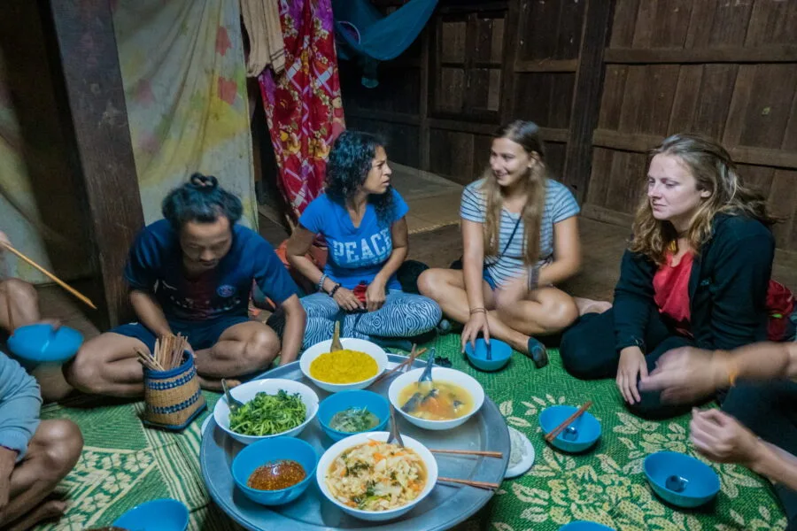 meal at Captain Hook Laos