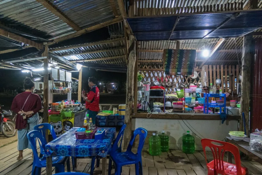 roadside restaurant in sanamxai laos