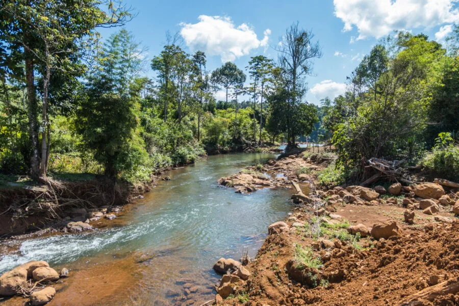 river feeding Tad Yoi, Bolovens Plateau, Laos