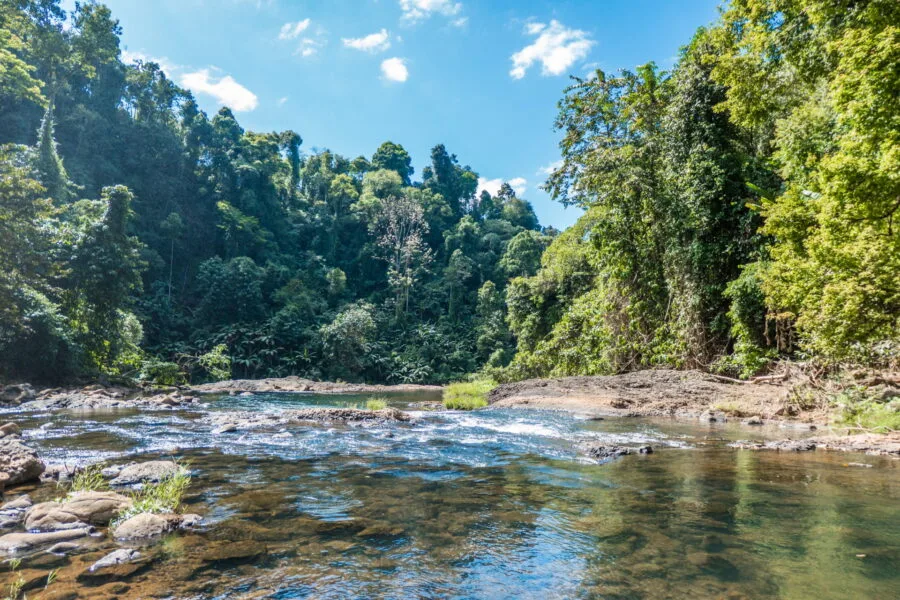 river foot of tad e tu plateau of bolovens laos