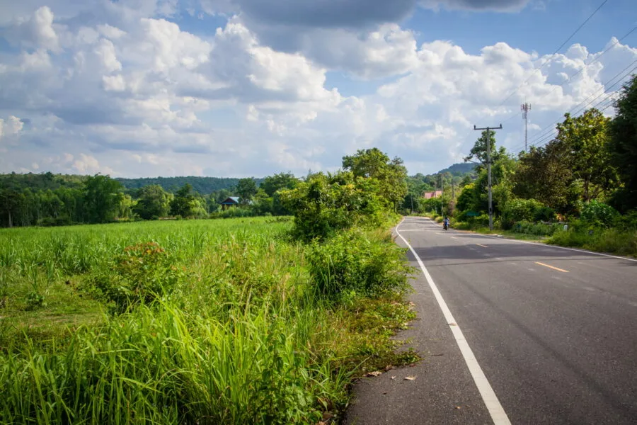 country road in Isan, northeast Thailand