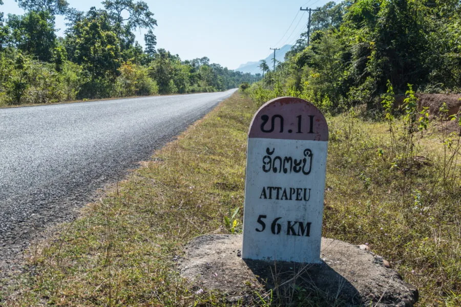 on the road to Attapeu in southern Laos
