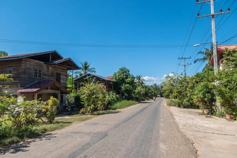 a street in attapeu south laos