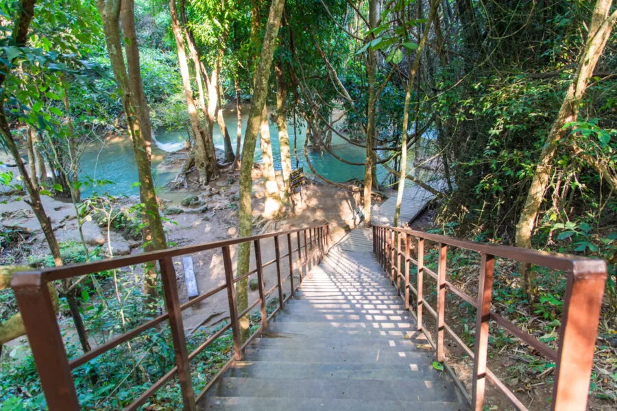 acces cascades partie basse huay mae khamin kanchanaburi