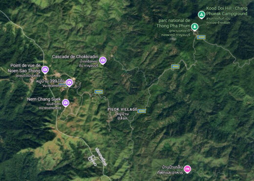 carte pilok thong pha phum national park kanchanaburi