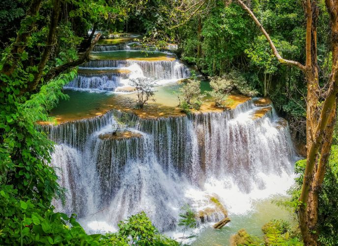 huay mae khamin waterfall kanchanaburi
