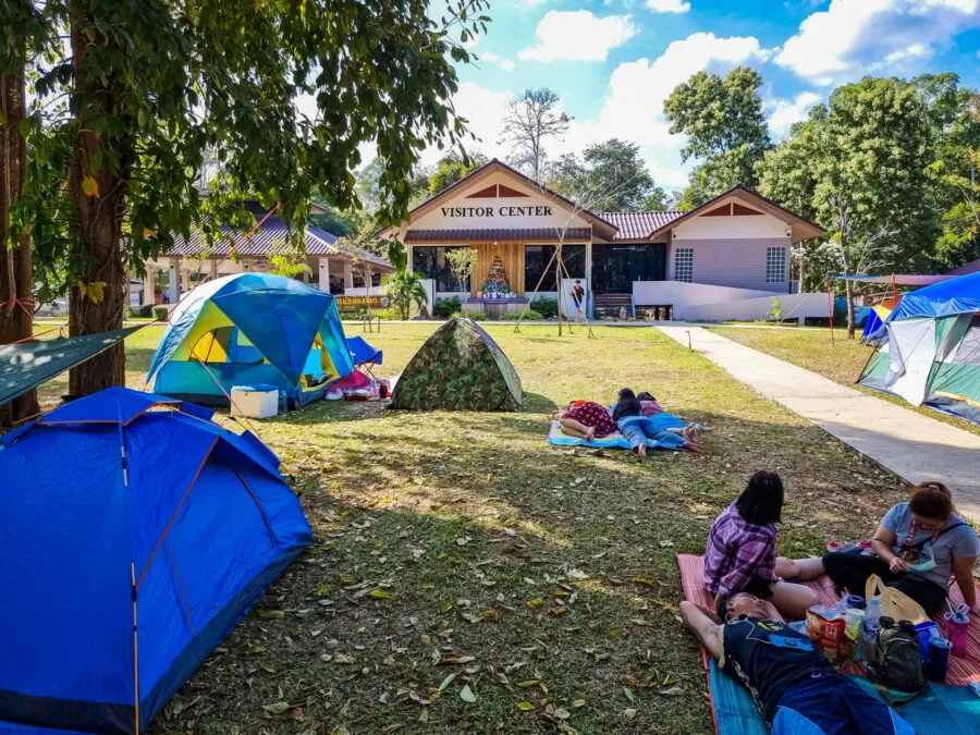 visitor center huay mae khamin waterfall kanchanaburi