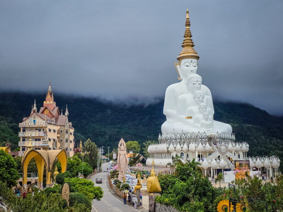 View of the Buddhas at Wat Phra That Pha Sorn Kaew in Phetchabun Province