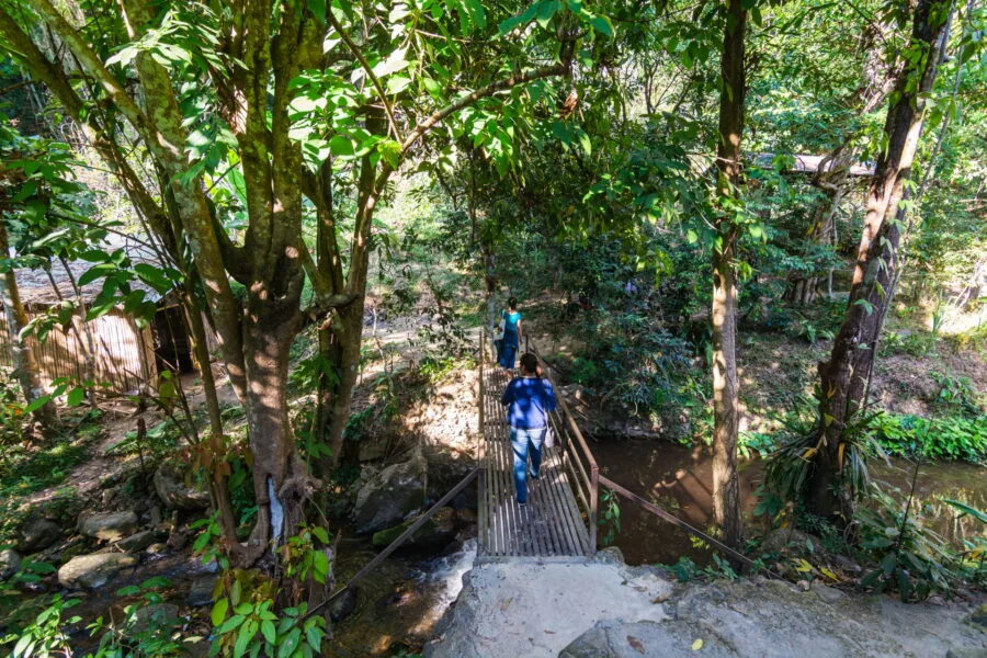 ubosot access path to wat khantha phueksa ban mae kampong