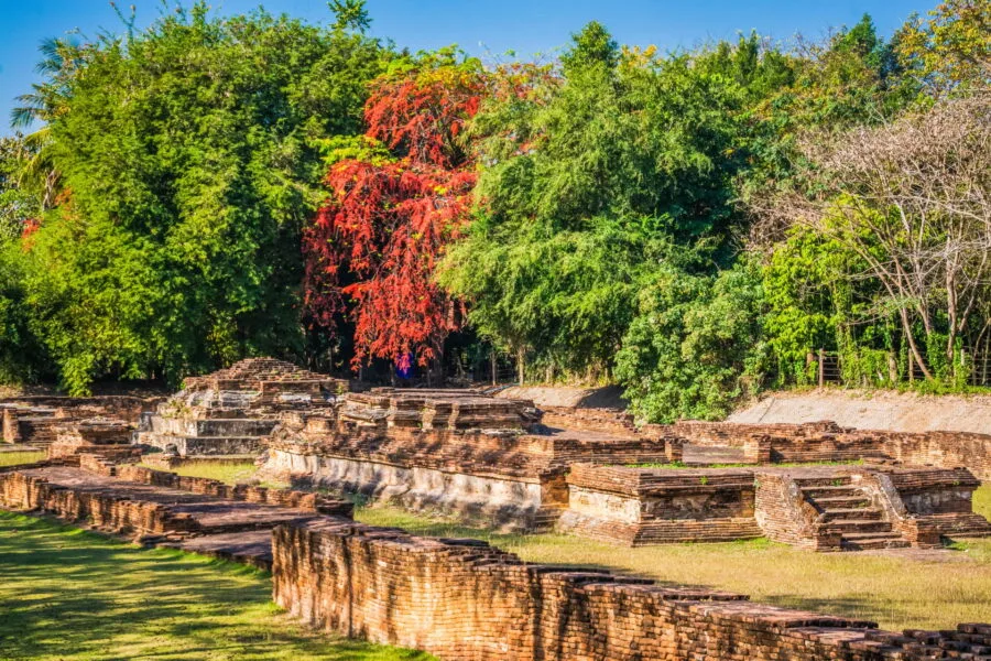 detail ruin wat nan chang wiang kum kam chiang mai