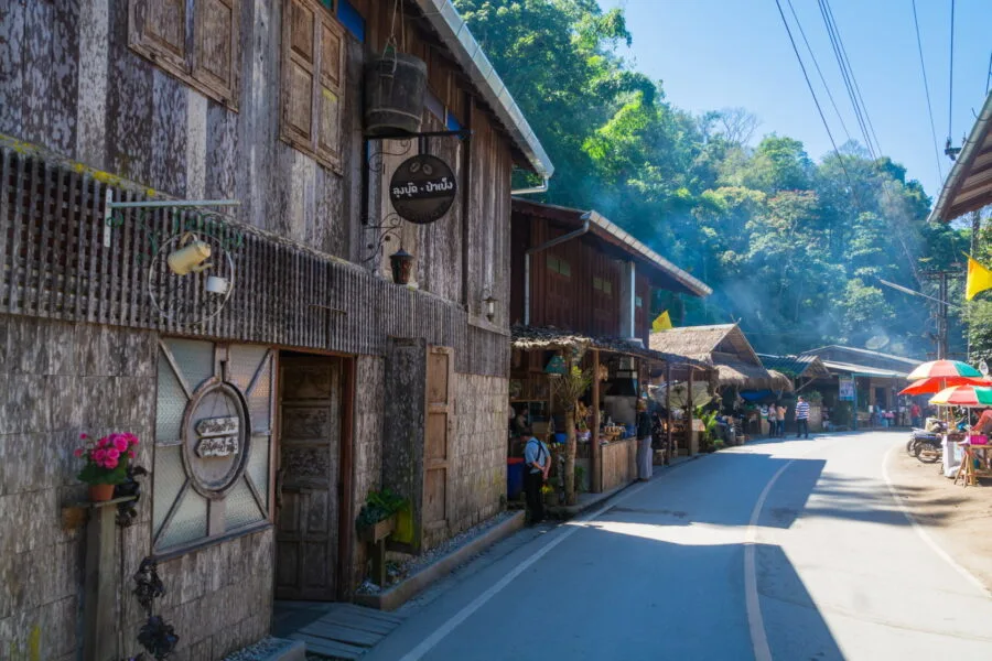 facade lung pud pa peng coffee house village mae kampong chiang mai