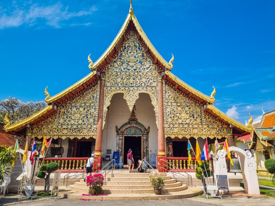facade of Wat Chiang Man, old town of Chiang Mai