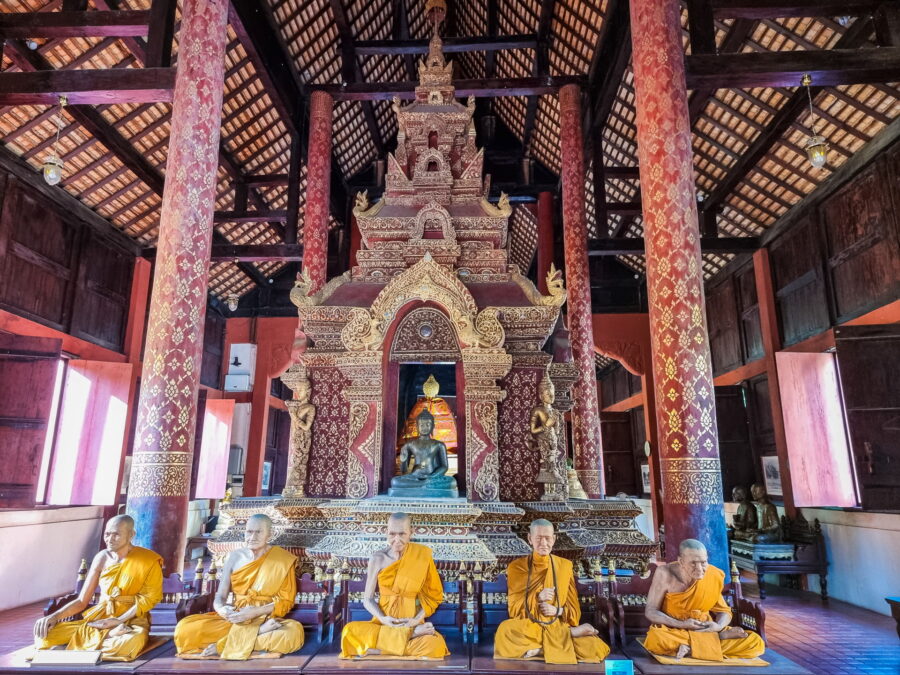 interior ubosot of wat phra singh chiang mai