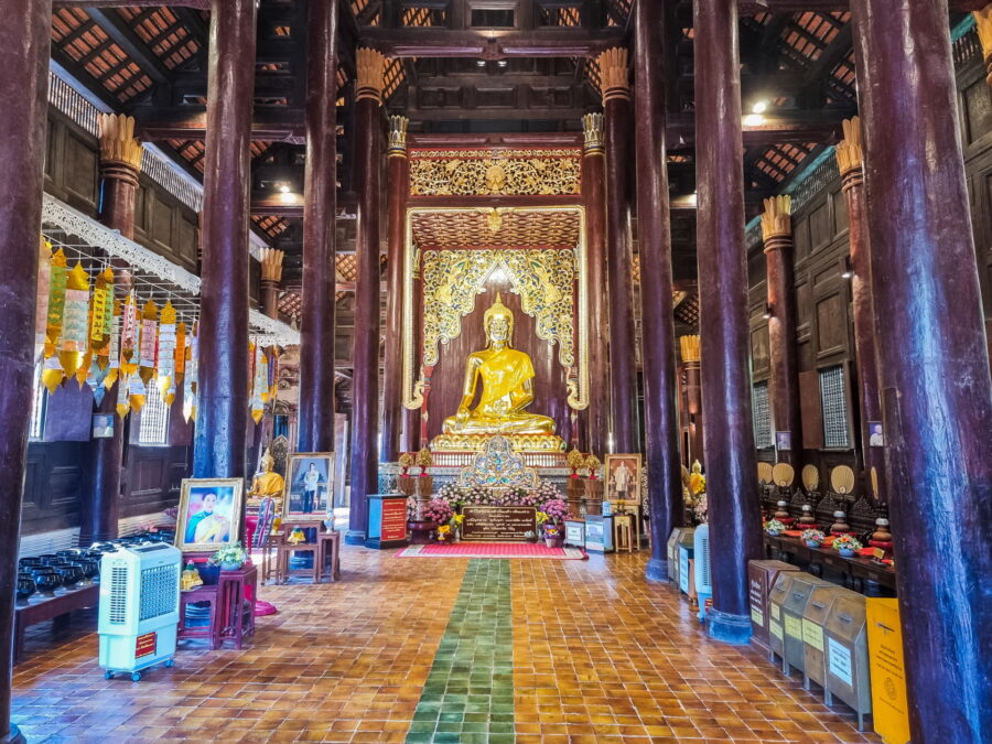 interior of Wat Phantao, old town of Chiang Mai
