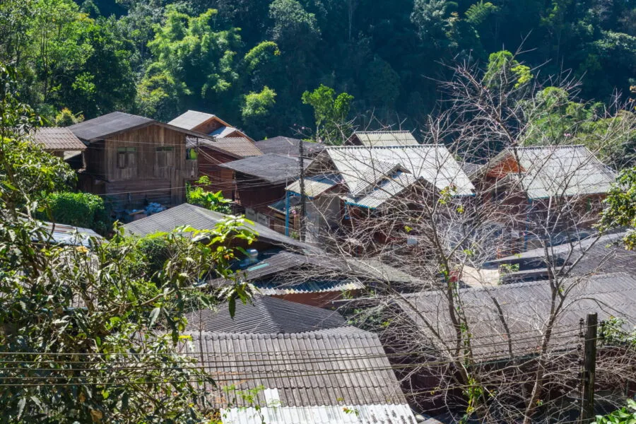the roofs of the village mae kampong chiang mai
