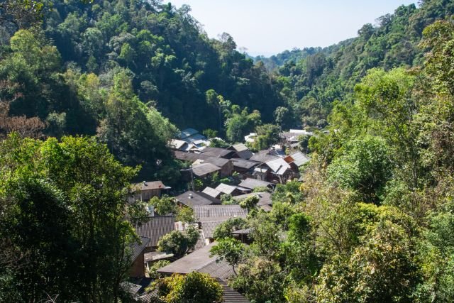 point de vue sur village mae kampong chiang mai