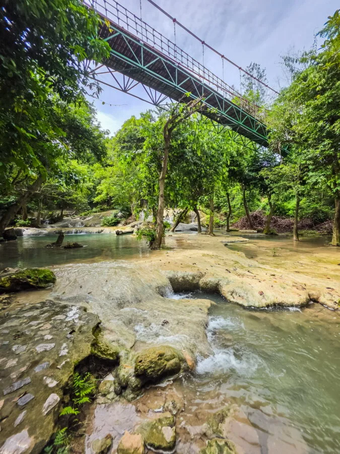 bridge over namtok wang kan lueang lopburi province