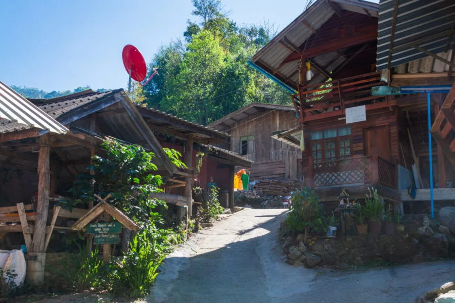 alley of the village of mae kampong chiang mai